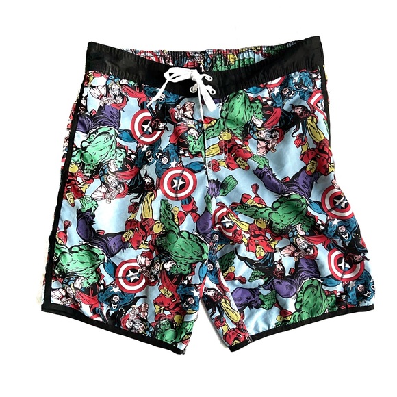 Bioworld Other - Men L Marvel Swim TRUNK Shorts Iron Man Hulk Thor